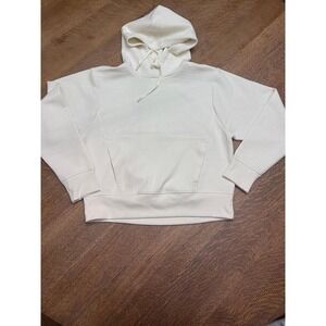 DSG Women's Ribbed Kangaroo Pocket Hoodie Cream size S